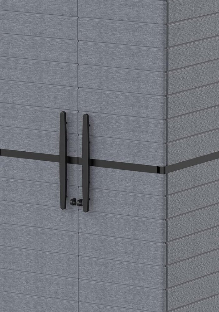 Cosmoplast Cedargrain Vertical Storage Tall Cabinet, Dark Grey - Image 1